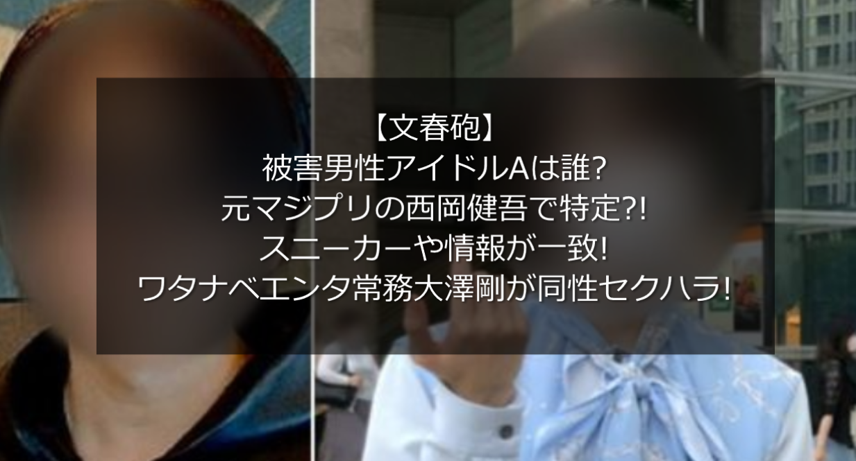 被害アイドルaは誰で西岡健吾で特定 ワタナベエンタ大澤剛が同性セクハラ うさぎ好き主婦 ウサ子の日常