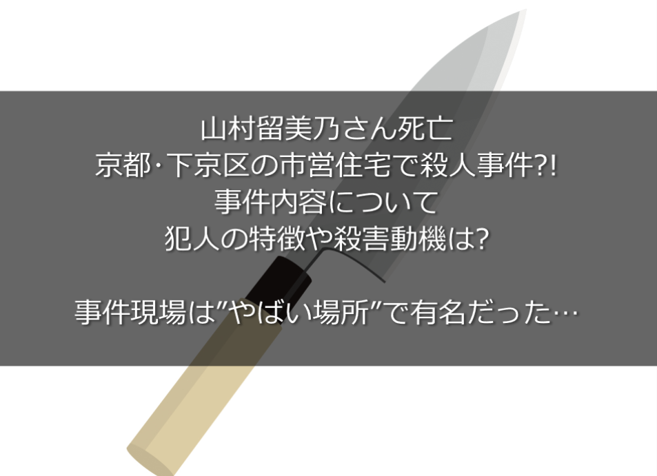 山村留美乃さん殺害動機や犯人の特徴は 京都 下京区の市営住宅で殺人事件 うさぎ好き主婦 ウサ子の日常