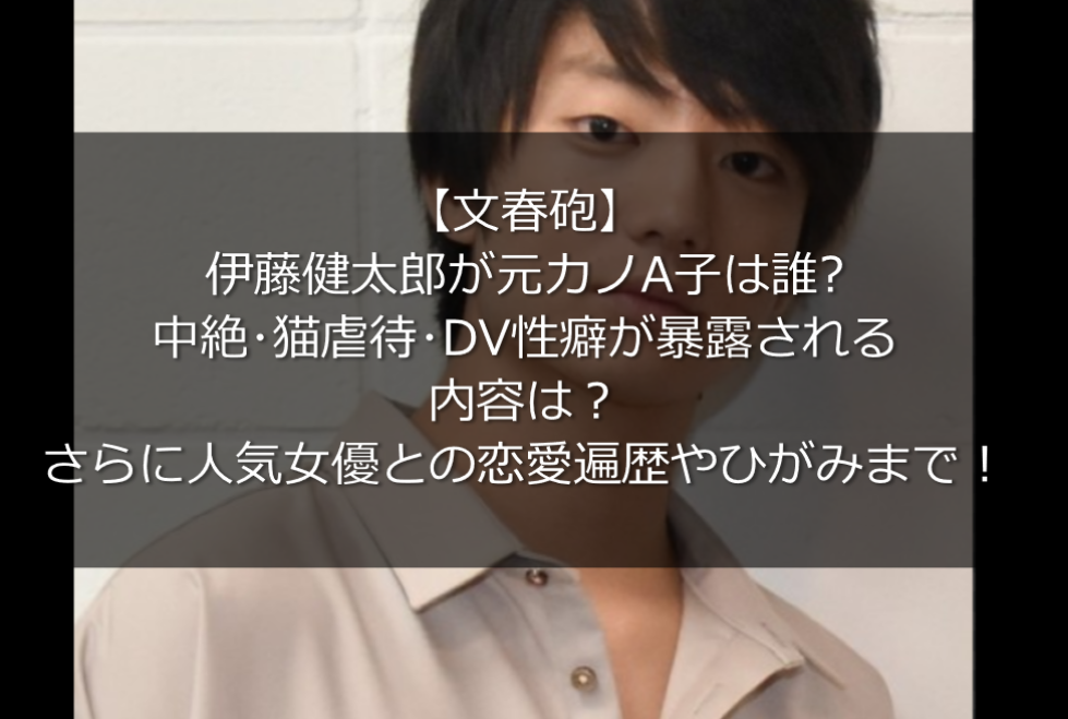 伊藤健太郎が元カノa子は誰 中絶 猫虐待 Dv性癖暴露 文春砲 うさぎ好き主婦 ウサ子の日常