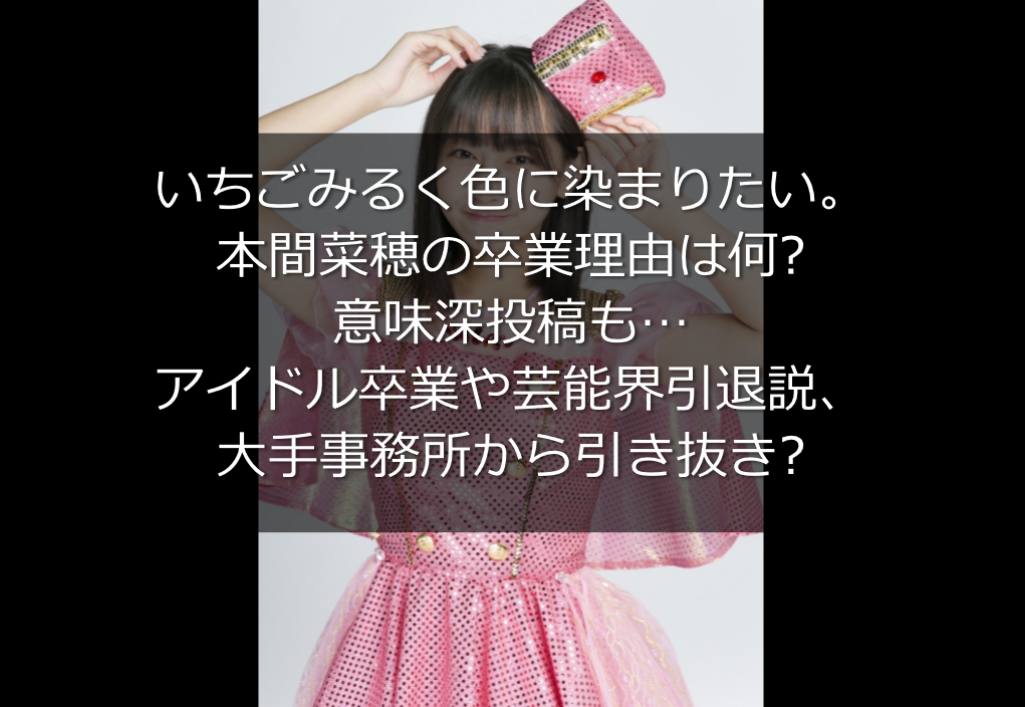 本間菜穂の卒業理由は何 意味深投稿も 芸能界引退説や事務所から引き抜き うさぎ好き主婦 ウサ子の日常